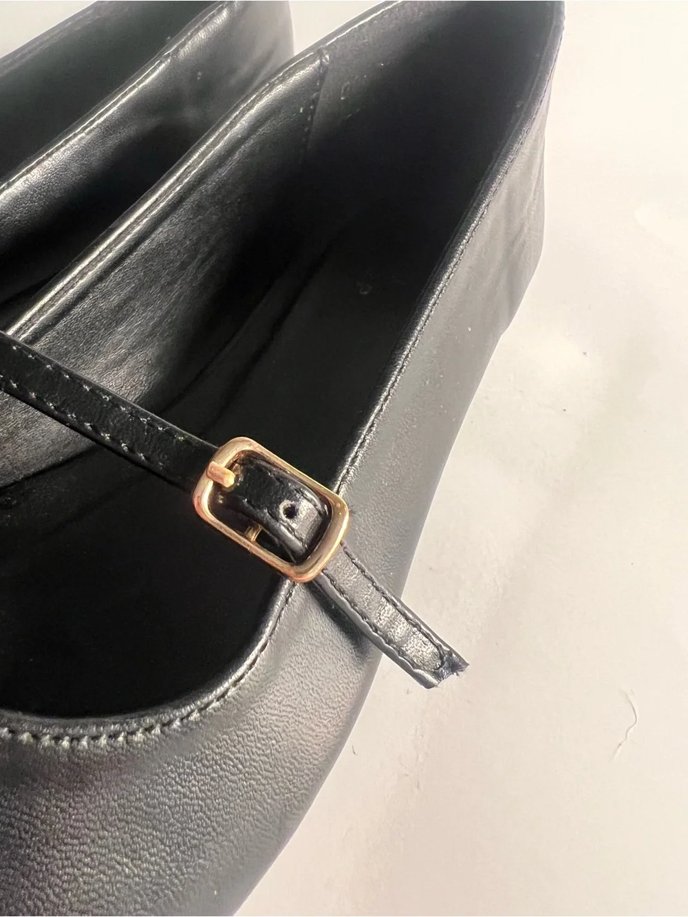 Black Mary Jane Square-Toe Flats - Size 3